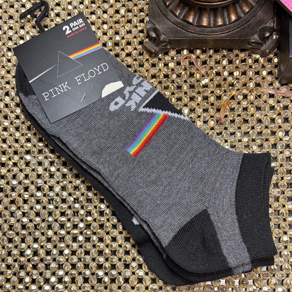 Pink Floyd Dark Side of the Moon Gray and Black Socks